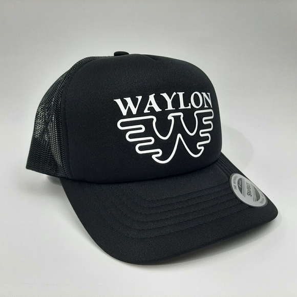 Waylon Jennings Outlaw Hat Cap Vintage Trucker Style Mesh Snapback Foam Front - Picture 3 of 4